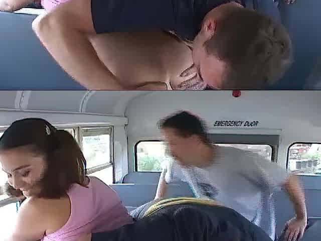 Youthful brunette hair permeated her cunt and butt by 2 allies on the bus