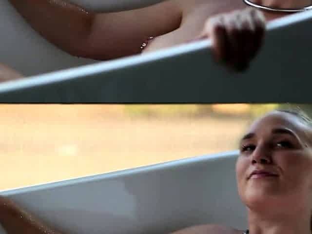 Blonde nympho pleasures herself with vibrator