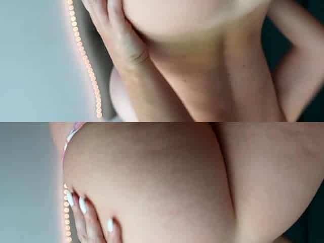 Blonde with big boobs fucked from behind before tit wanking