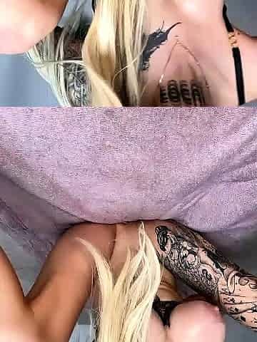 Big Boobed Blonde Masturbates With A Dildo In The Bathroom