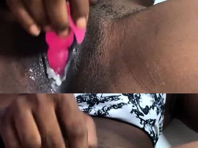 Black Babe's Pussy Gushes from Orgasmic Bliss