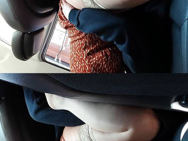 Mature Stepmom Rides Her Stepson in the Car in Public in Front of Everyone