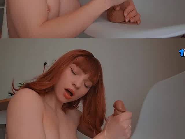 Cute Redhead Cutie Slip Vibrator Into Her Taut Cunt