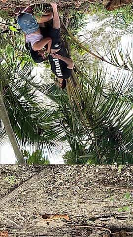 The neighbors caught us screwing, what a shame, LOL.