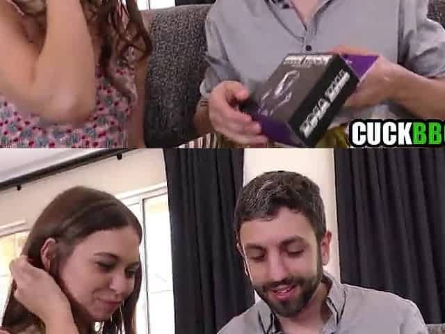 Hawt Wife Suprises Cuckold Boyfriend For His B-Day
