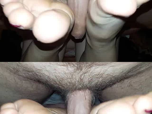 POV Footjob of large bazookas mother i'd like to fuck