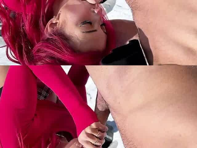 Redhead blowjob fun