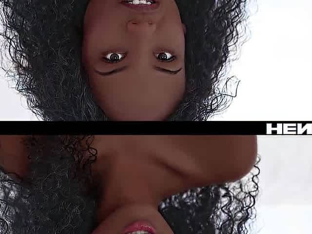 Ebony Afro Beauty Ahegao - Romy Indy Masturbating and Riding Vibrator Until Climax Creampie Bukkake