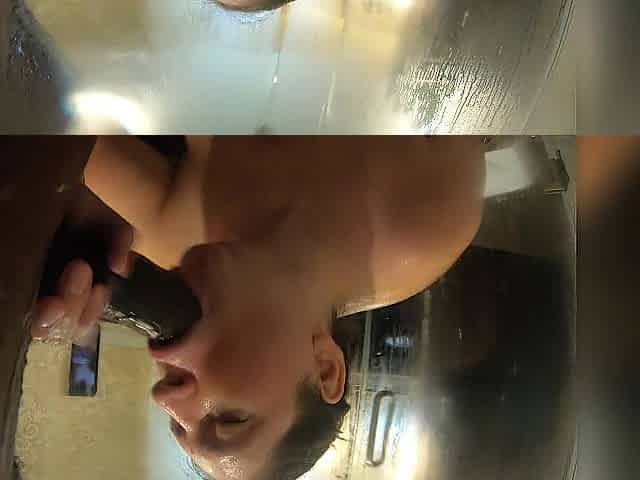 Thick curvy gal worships bbc in the shower