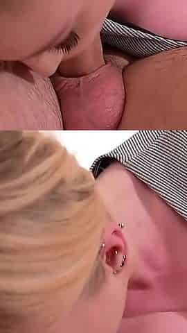Blonde Babe Deepthroats Cock and Rides Hard