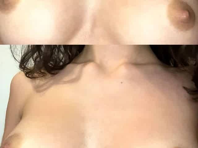 Big tit amateur brunette fucks a dildo close up and hardcore