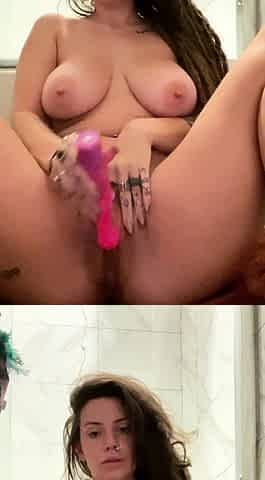 Chubby Brunette Big Boobs Dildo Masturbation