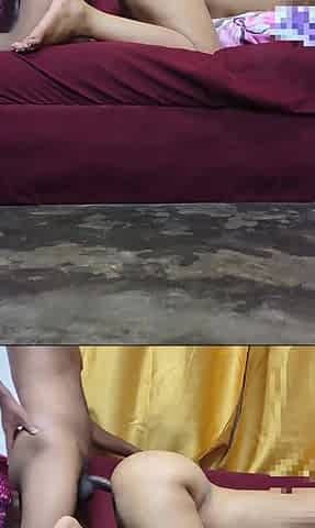 Hardcore doggy style, pounding on a skinny, thick black