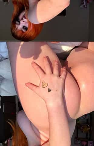 Amateur redhead masturbates then gives a blowjob