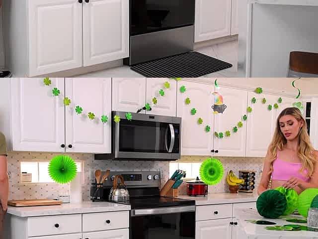 Hot blonde stepsis sucks Leprechaun Cock