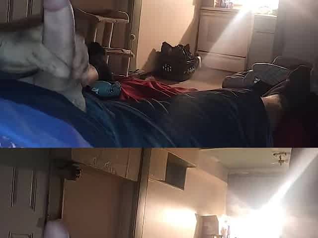 Dad's palpitating jock and cum shots
