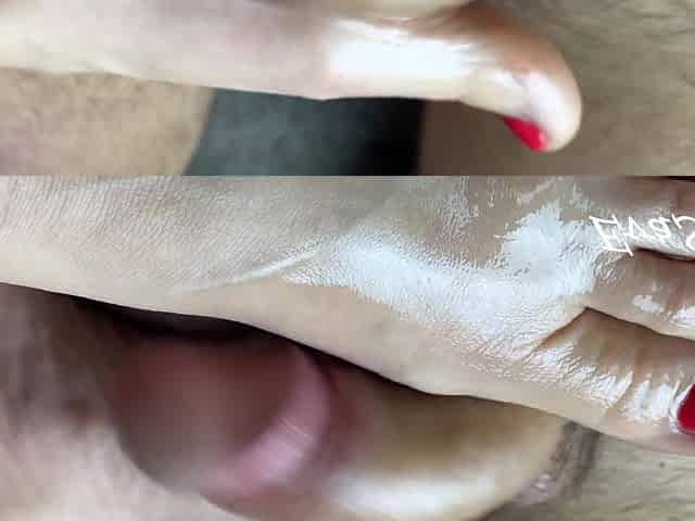 I worked with my feet so that that guy could pour hawt goo over me. With a close-up