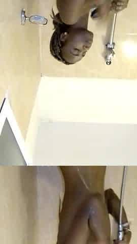 Black Teen Bitch Takes New Hot Shower