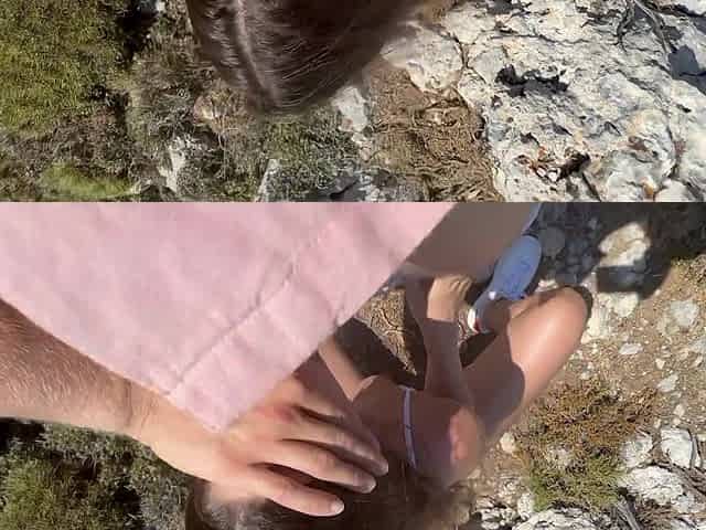 Adventurous and hornmy slut with a perfect body gets nailed on the top of a mountain