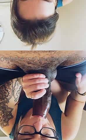 Amateur brunette fucks two big cocks