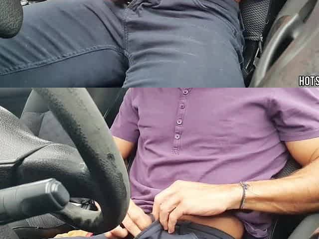 Masturbation in a Car by a Hot Stud. Nearly caught