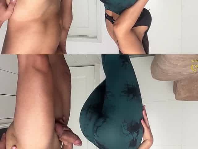 Step Sis Looks so Wonderful in Leggings This babe Turns Me on and I Cum on Her Booty