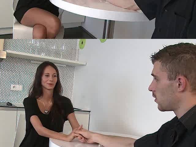 mother i'd like to fuck a concupiscent brunette hair gets her snatch opened by an oversized