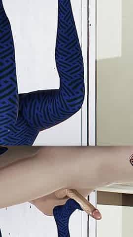 Hot Ms Davidson Handjob And Footjob In Her Blue Leggins Service Make Big Dick Cum A Lot Of Sperm