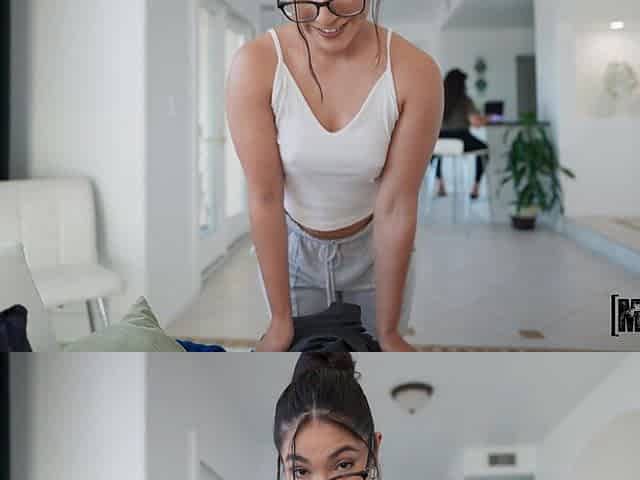 Lewd teen in glasses mind-boggling xxx clip
