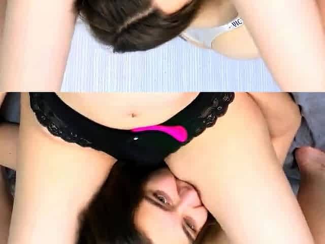Sexy teen amateur les fingering and licking pussy outdoors