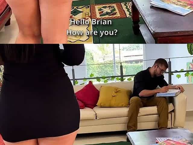Salome Gil fucks her friend's nerdy brother with her big