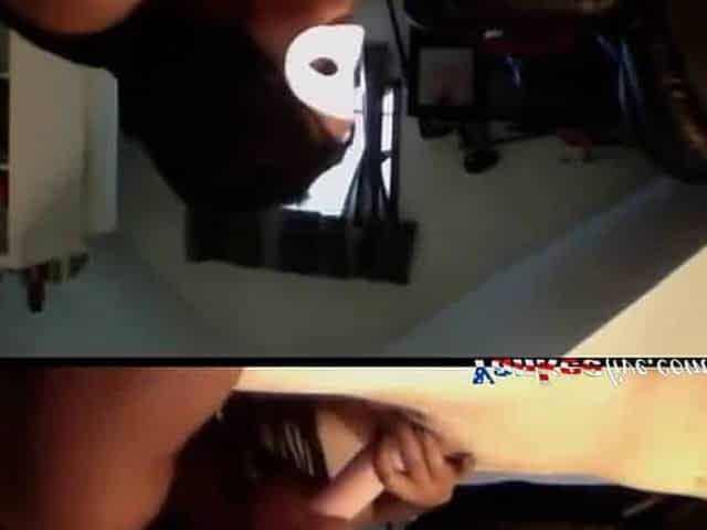 Masked Black Chick Sucks White Cock in POV Amateur Blowjob Video