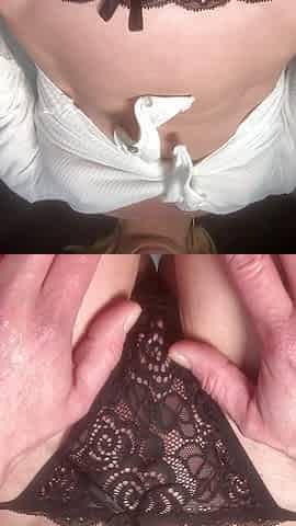 "Black lace thong"