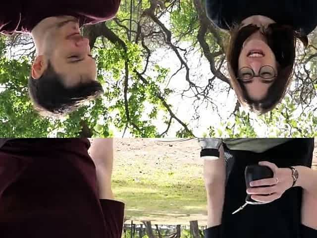 Cute Teen Couple's Public Blowjob at the Park
