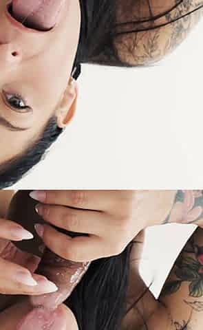 Lexi Dona Interracial POV Foreskin Play and Cum in Mouth Blowjob