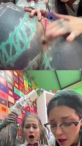 Tattoo Girls get Anal fucked while waiting on a Pornset