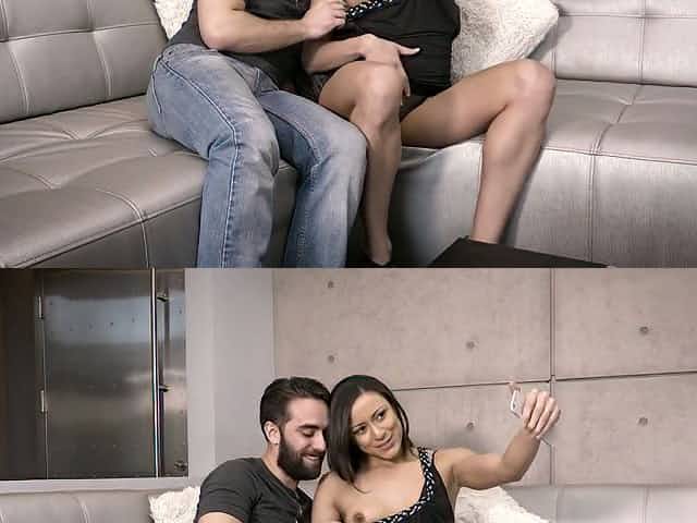 Fucking hot French babe Cassie Del Isla and her blowjob selfie video