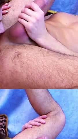 Skinny teen tries a strap on with a friend for the first time and fucks him with it