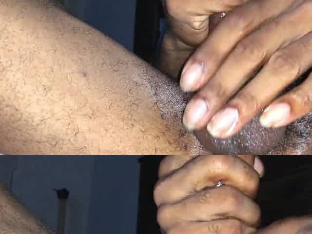 Glossy ebony penis masturbation pont of time