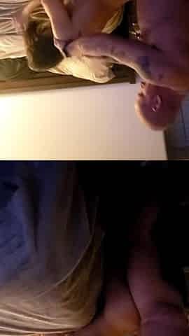 Pounding my wife from behind until that babe gets a facial whilst stranger records