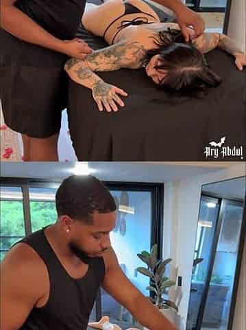 That babe didn't know this babe could cum with a tantric massage
