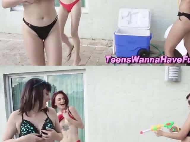 Lesbian Teenage 18+ Threesome Eat Out Pussies