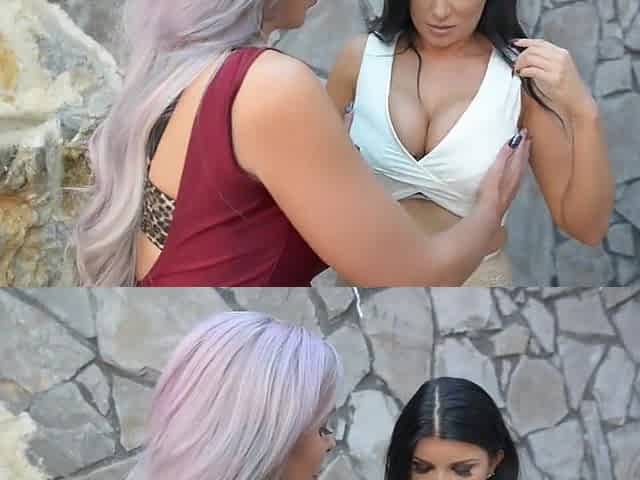 Busty Babes Romi Rain & Nina Elle Titty Fucked To The Extreme in Threesome