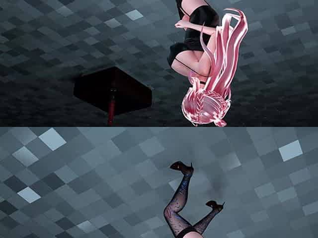 [mmd] Luka - Cha Cha Huge Nipple Tits Charming Black Lewd Pattern Panty Black Silk