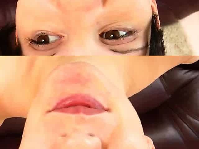 Hot POV homemade blowjob with brunette girlfriend