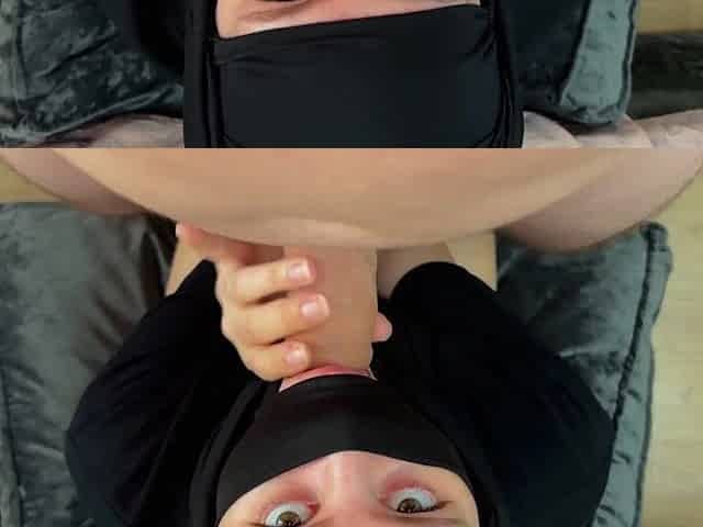 Muslim Woman Pays Debts With Deepthroat Blow job For Tiny Flaccid Shlong