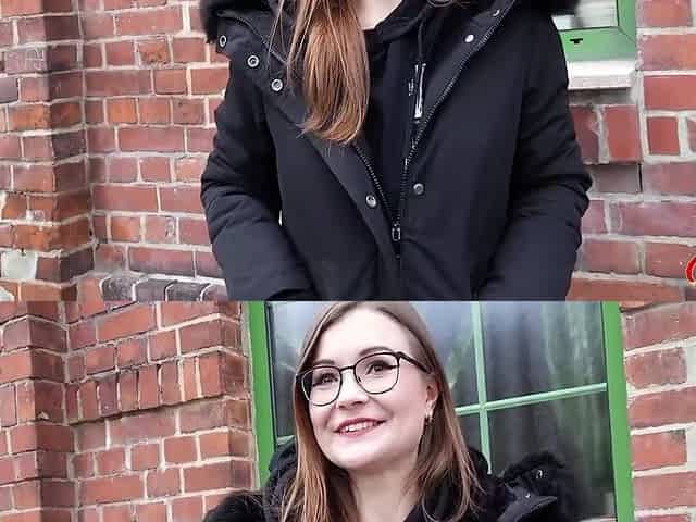 German Small Glasses Student 18+ Pick Up And Talk To Casting Fuck With Tiny Emily