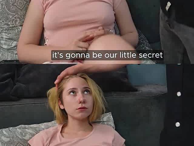 Skinny Slutty Blonde Stepdaughter Tight Pussy Creampied