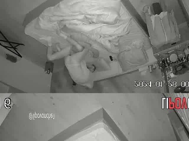 IPCAM-Hidden camera in the bedroom: Skinny blonde rides her stepdad's cock