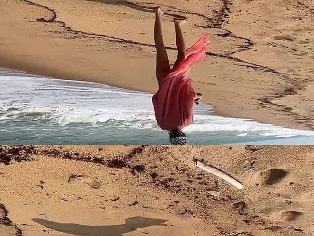 Walking and Sunbathing Naked on the Beach